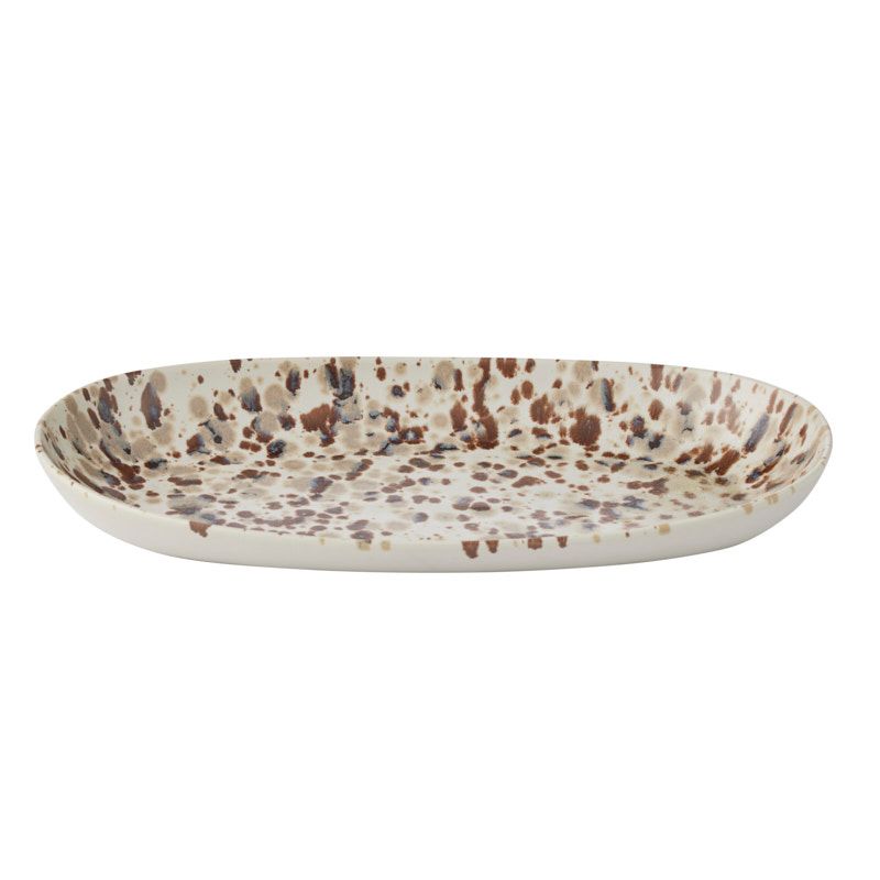 Assemble Dakota Ceramic Platter 18.5x33cm Ivory/Chocolate