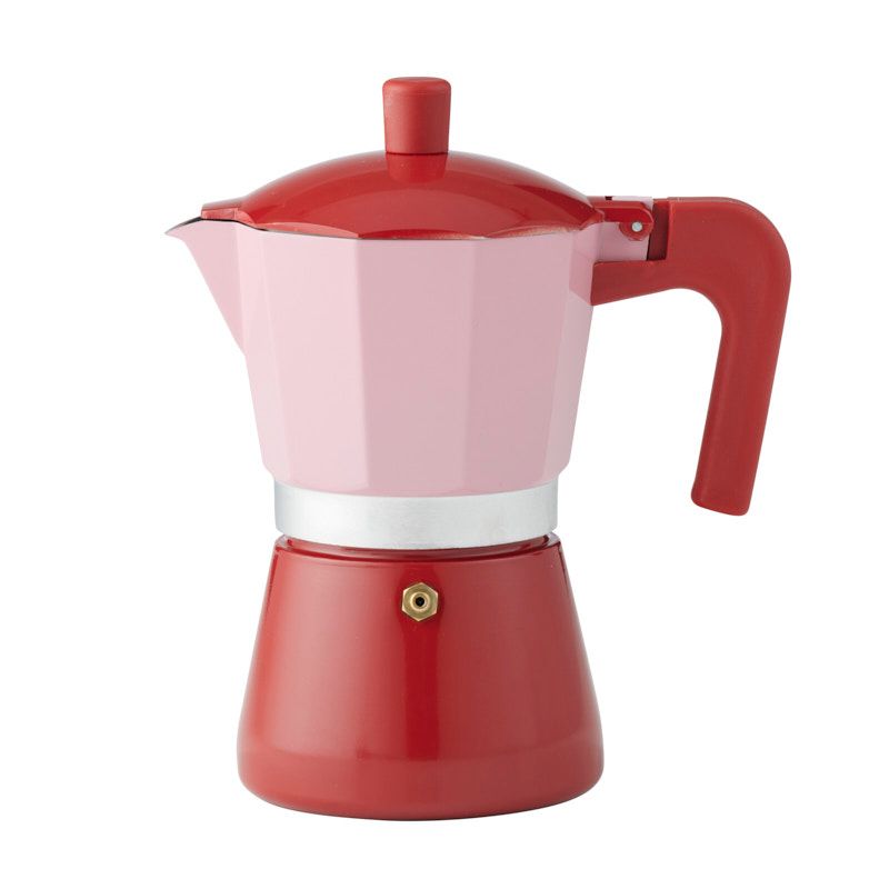 Assemble Nero S/top Espresso Maker 6 Cup Pink/Red