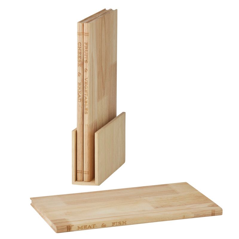 Assemble Becky 4pc Wood Board Set with Stand