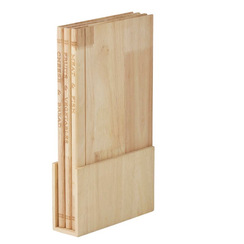 Assemble Becky 4pc Wood Board Set with Stand
