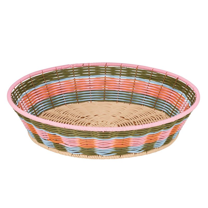 Assemble Feliz PP Woven Tray Pink/Olive