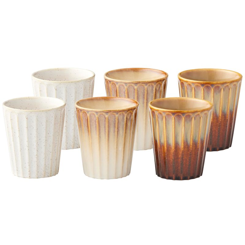Assemble Vail Set of 6 Ceramic Latte Cup Natural