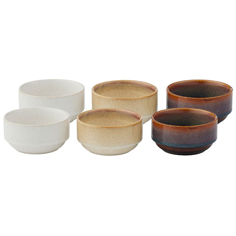 Assemble Vail Set of 6 Ceramic Cond Dish Natural