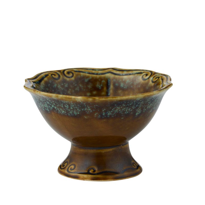 Assemble Compton Ceramic Footed Bowl Olive