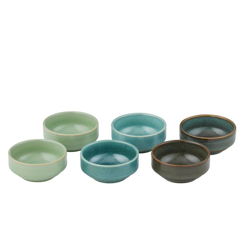 Assemble Vail Set of 6 Ceramic Cond Dish Ocean