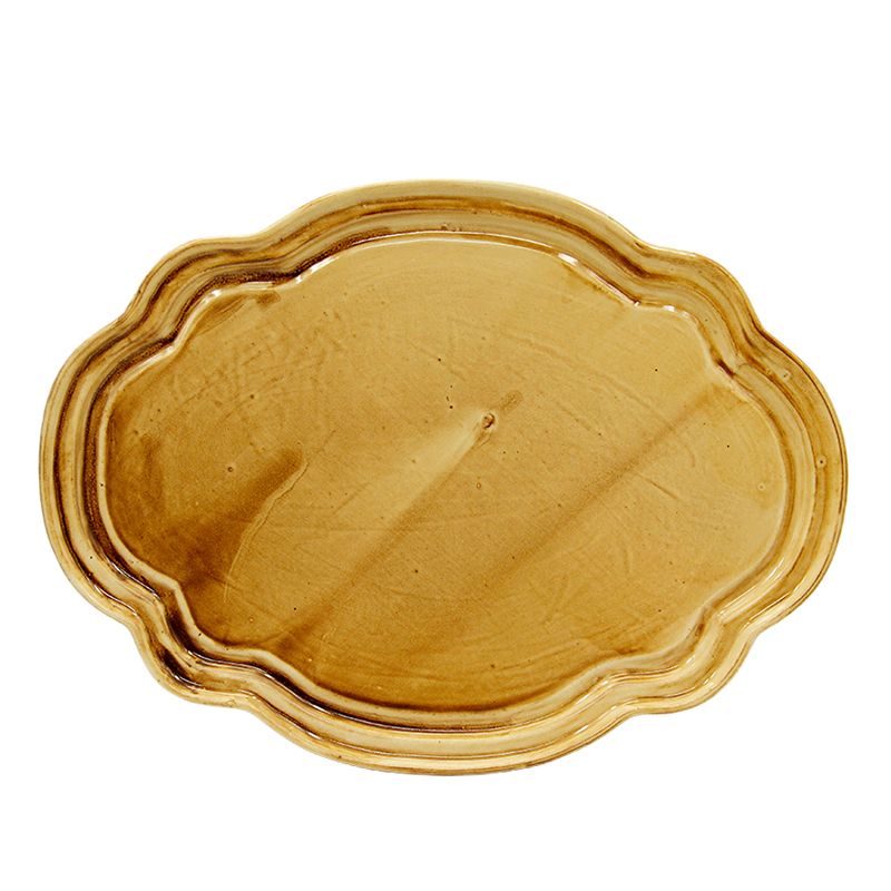 Assemble Vitti Ceramic Serve Platter 33x25cm Tan