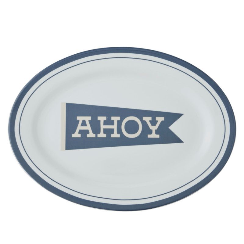 Assemble Ahoy Ceramic Oval Platter Navy
