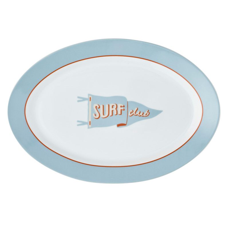 Goldy Gifts Surf Club Ceramic Oval Platter