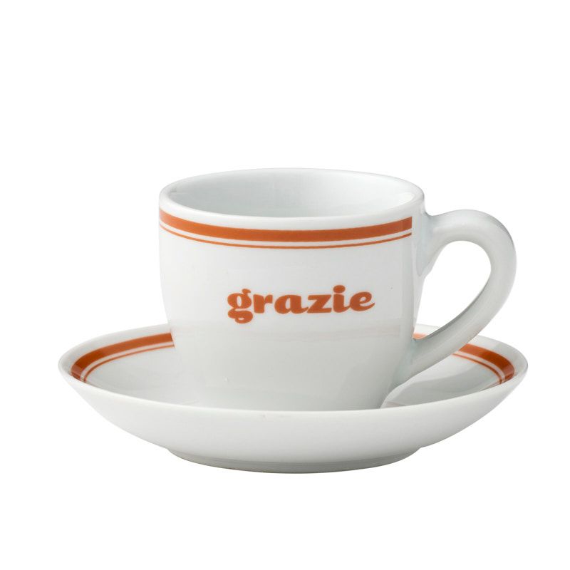 Assemble Caff Ceramic Espresso Cup & Saucer 90ml Red