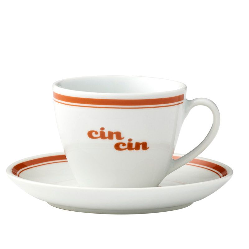 Assemble Caff Ceramic Cup & Saucer 220ml Red