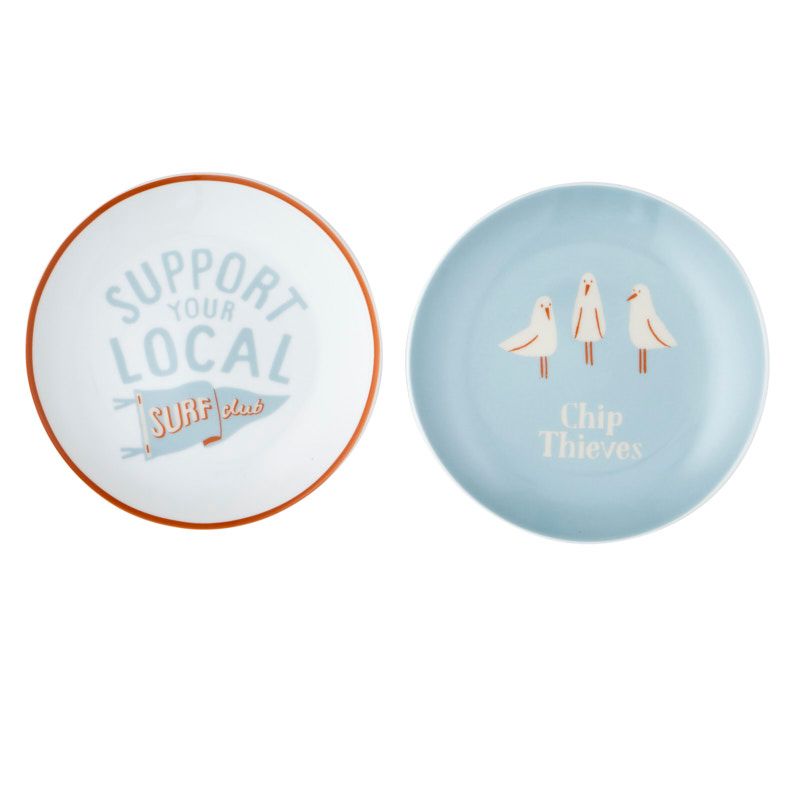 Goldy Gifts Surf Club Ceramic Plate 2 Assorted