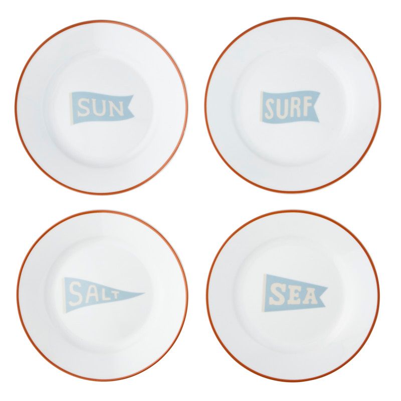 Goldy Gifts Surf Club Ceramic Plate 4 Assorted