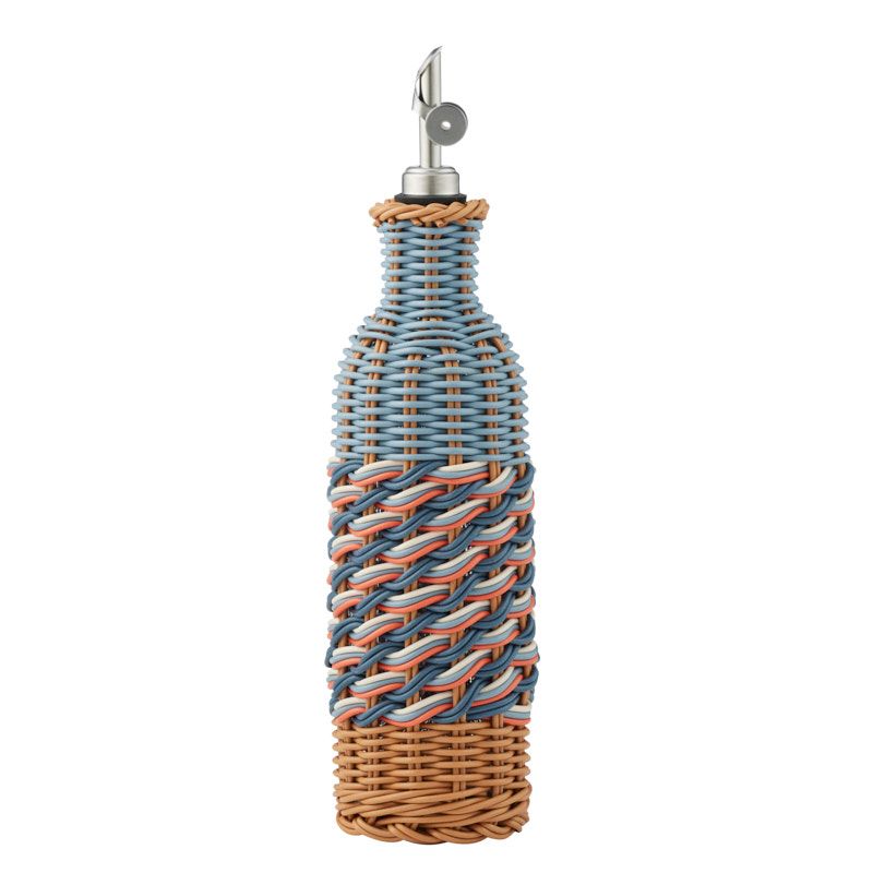 Assemble Veda Glass/PP Oil Bottle Blue