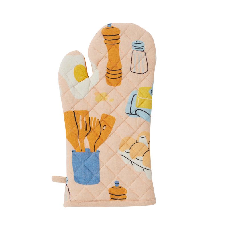 Assemble Brekkie Cotton Oven Glove Peach