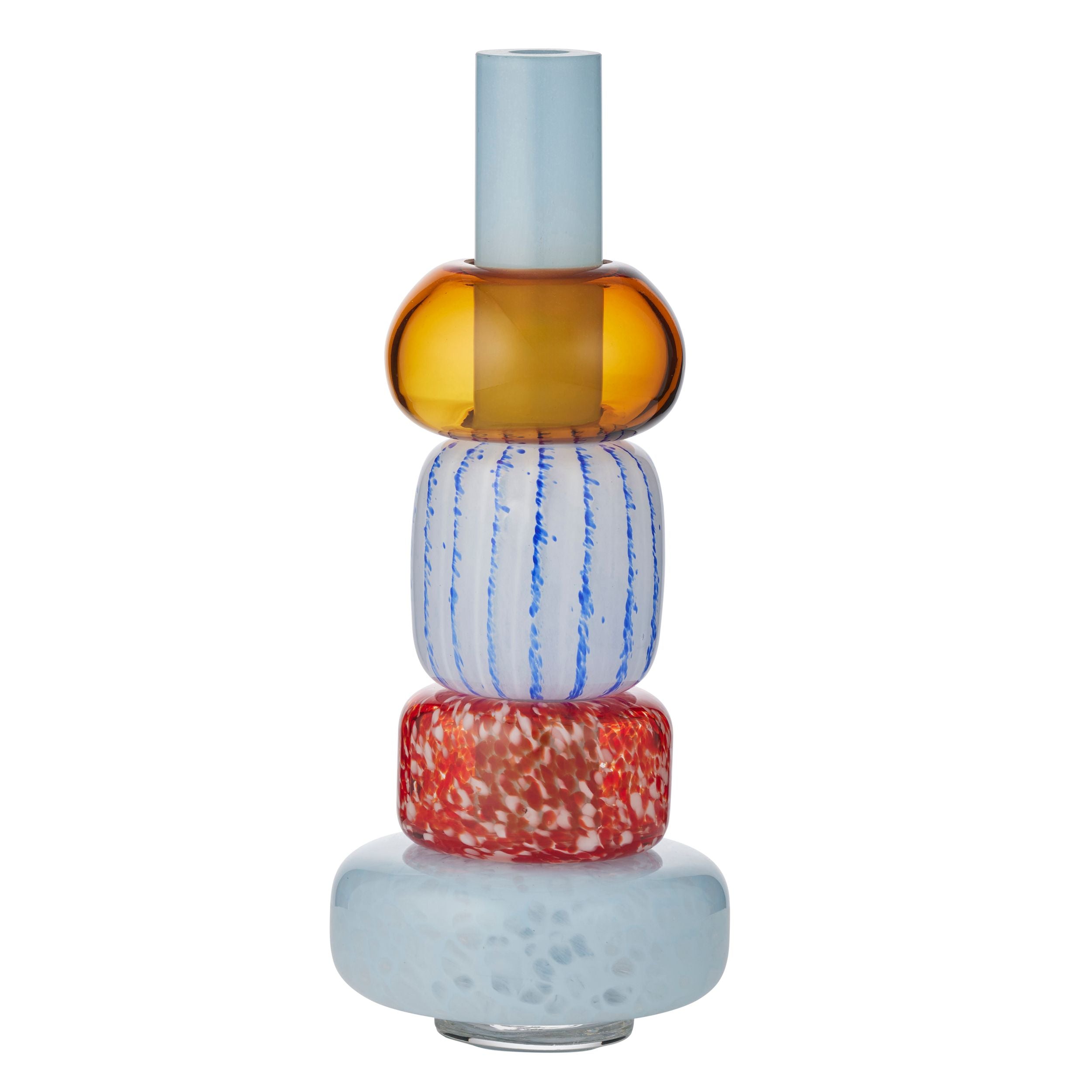 Coast To Coast Veneto Glass Vase Sky Blue/Rust