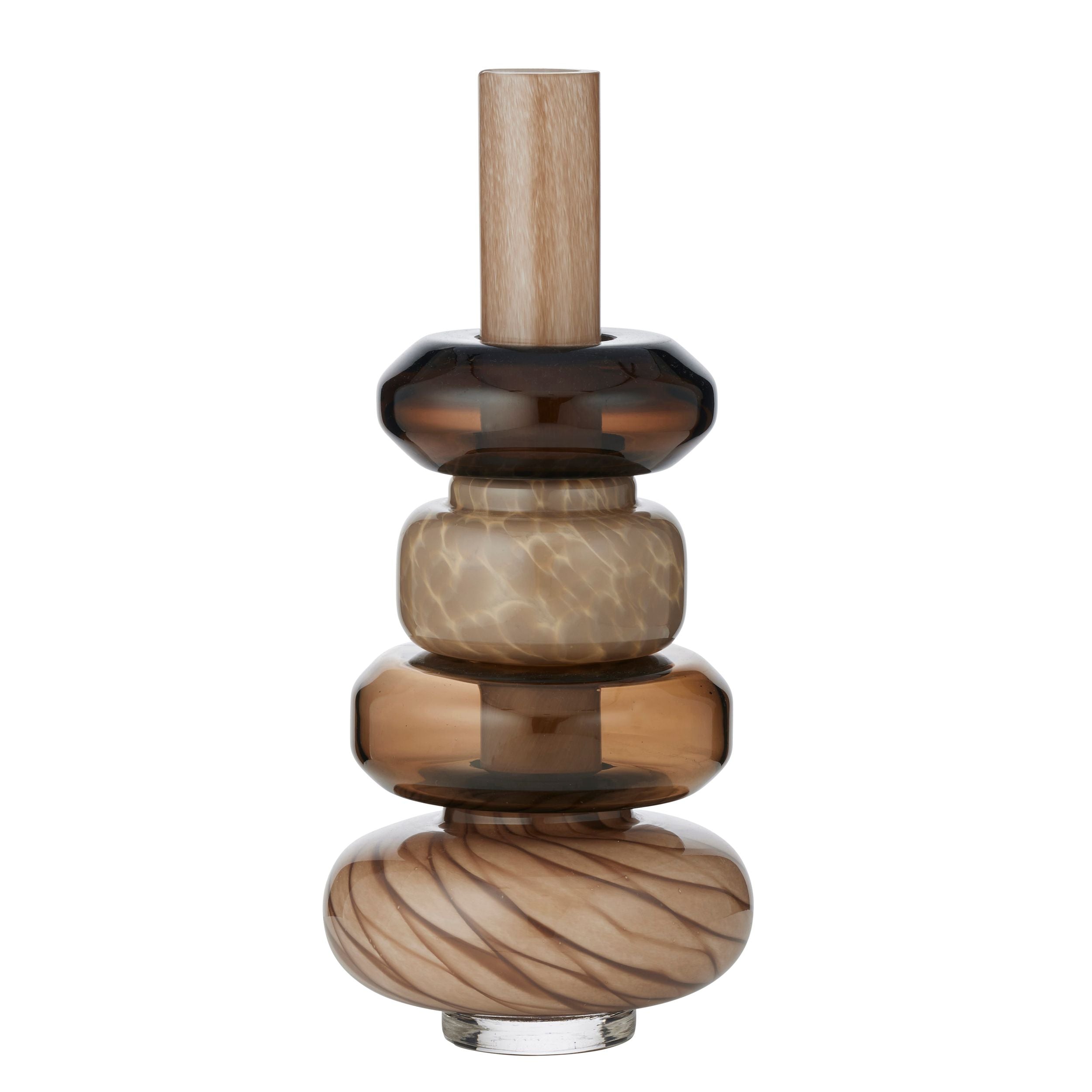 Coast To Coast Sergio Glass Vase Chocolate/Cream