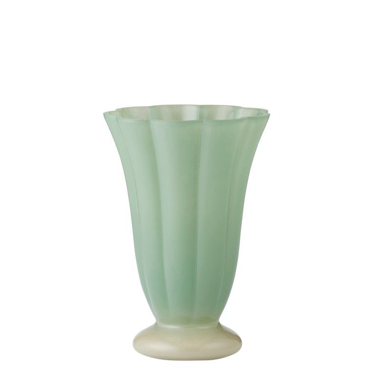 Coast To Coast Andrea Glass Vase 14x20cm Ivory/Sage