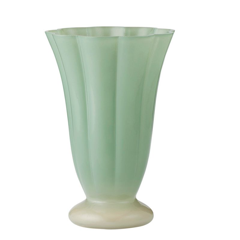 Coast To Coast Andrea Glass Vase 17x25cm Ivory/Sage