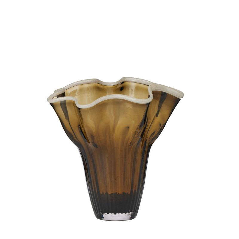Coast To Coast Agnes Glass Vase 26x29cm Cocoa/Ivory