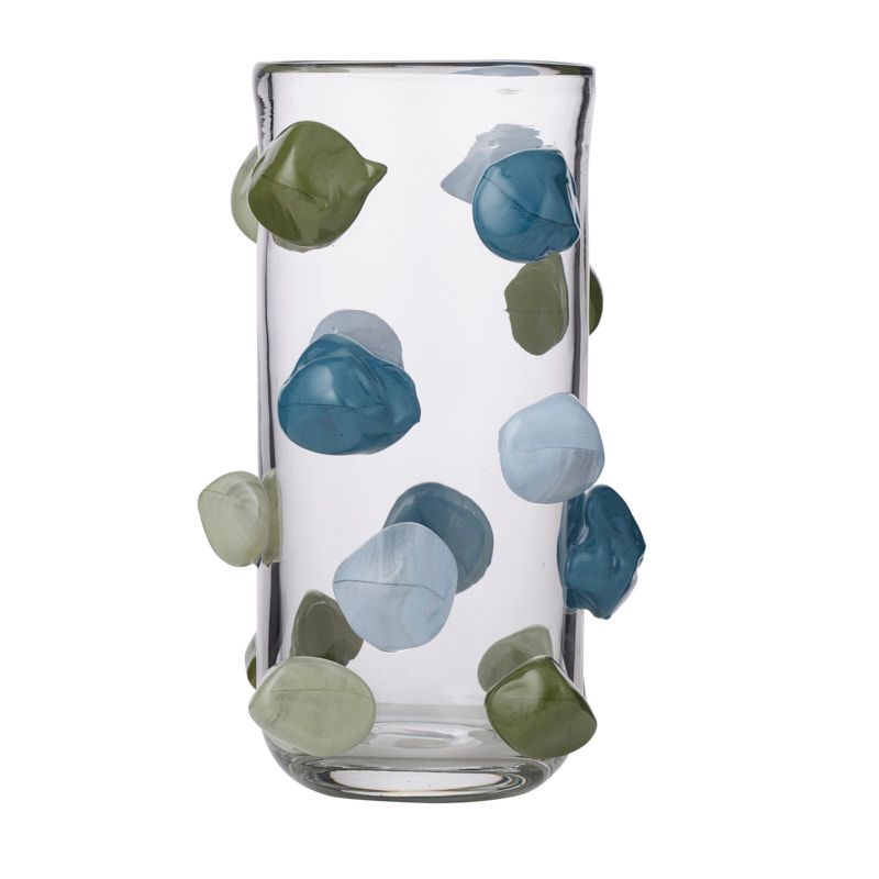 Coast To Coast Miles Glass Vase 18.5x30cm Clear/Ocean