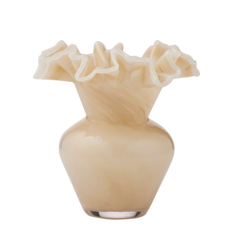 Coast To Coast Elodie Glass Vase 21x23cm Caramel/Ivory