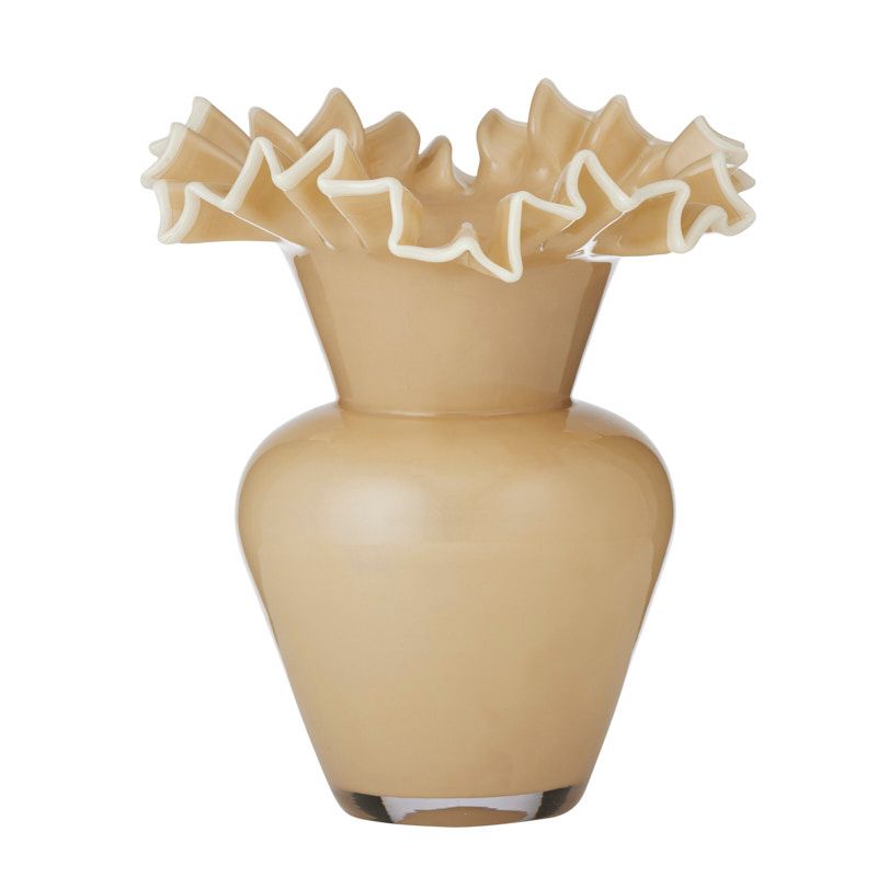 Coast To Coast Elodie Glass Vase 28x30cm Caramel/Ivory