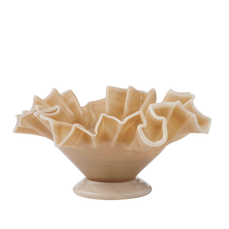 Coast To Coast Elodie Glass Bowl Caramel/Ivory