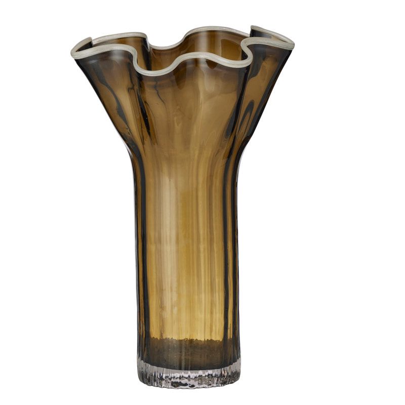Coast To Coast Agnes Glass Vase 26x39.5cm Cocoa/Ivory