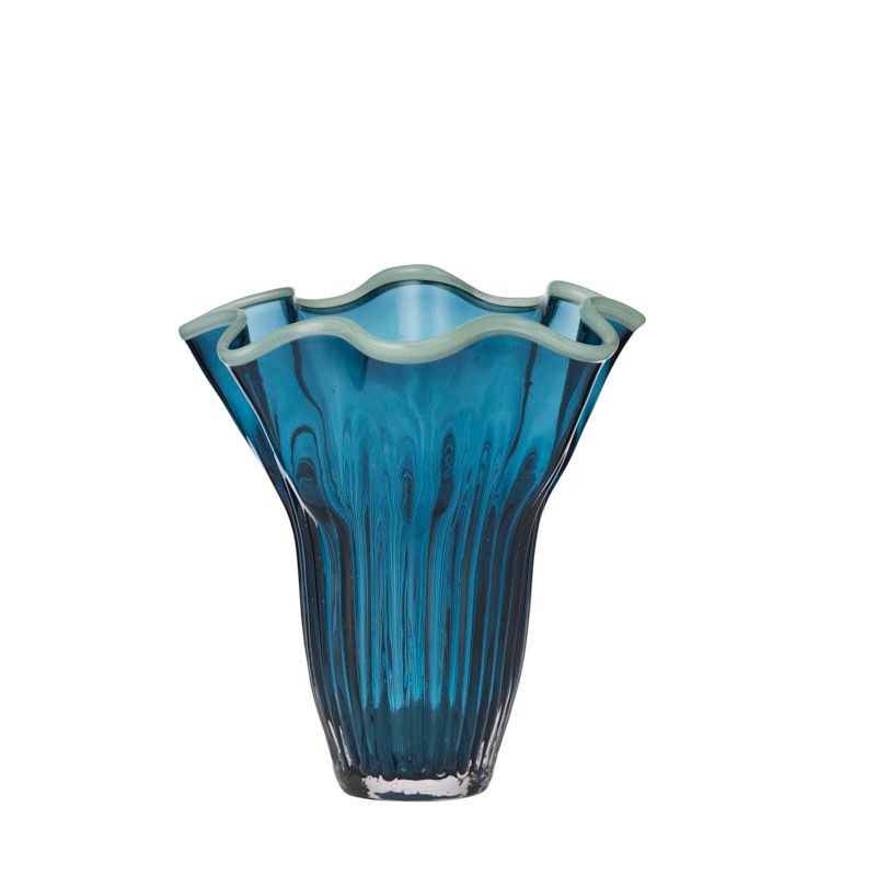 Coast To Coast Agnes Glass Vase 26x29cm Teal/Sage