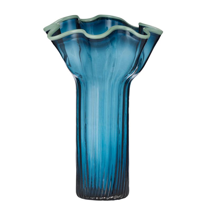 Coast To Coast Agnes Glass Vase 26x39.5cm Teal/Sage