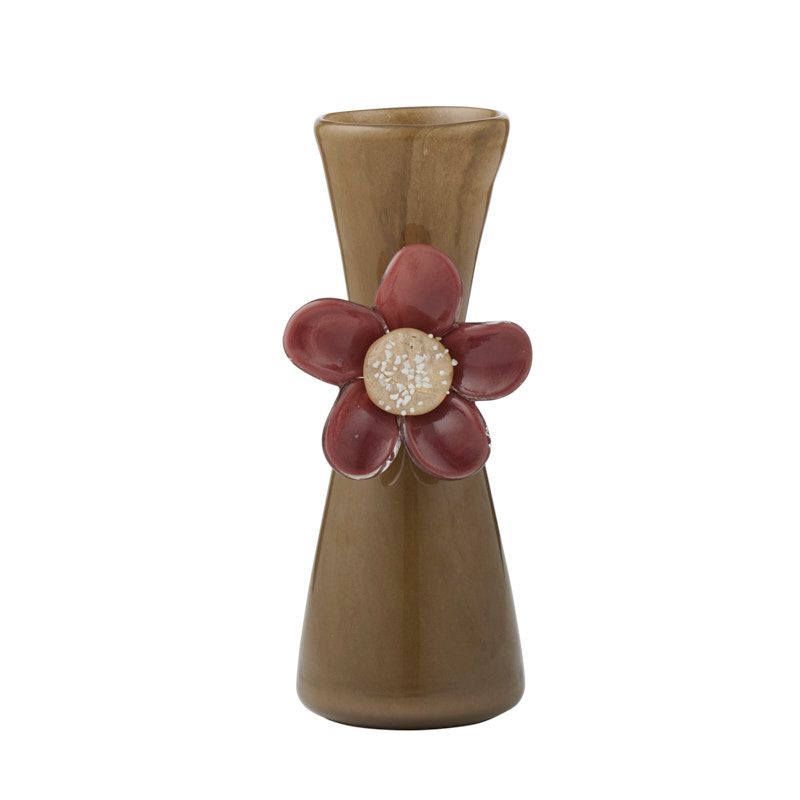 Coast To Coast Zoey Glass Vase Olive/Russet