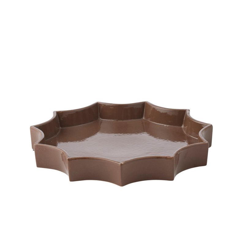 Coast To Coast Helios Ceramic Platter Cocoa