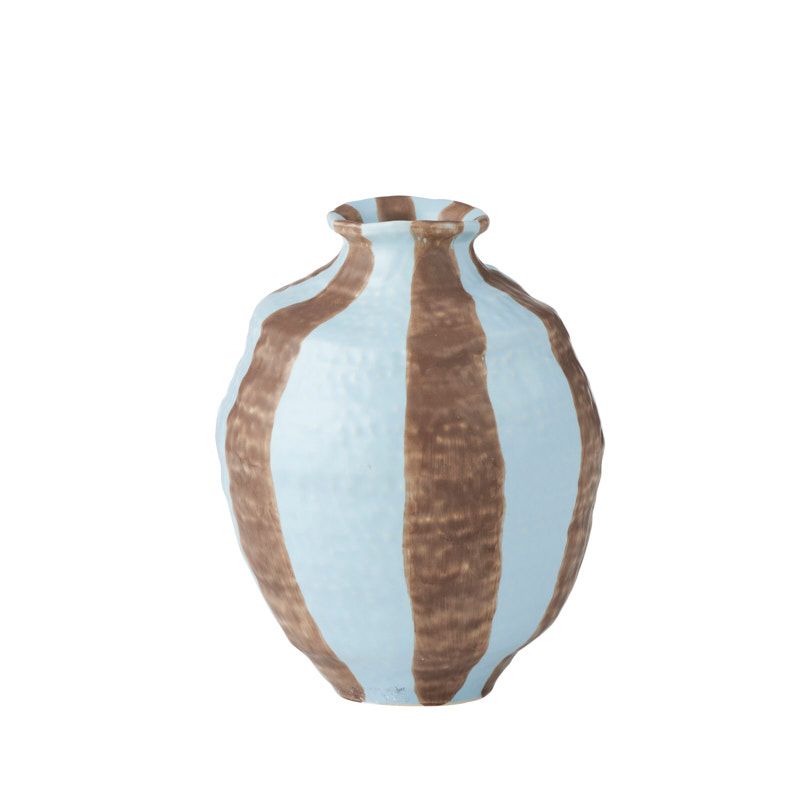 Coast To Coast Ligne Ceramic Vase 13x15cm Sky/Chocolate