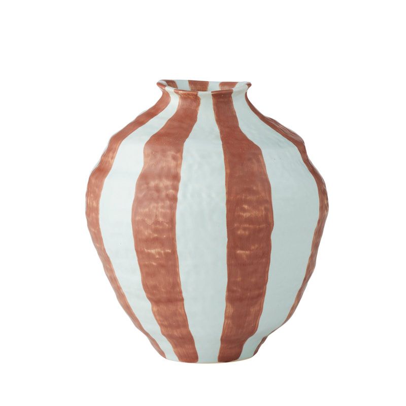Coast To Coast Ligne Ceramic Vase 18x20cm Mint/Russet