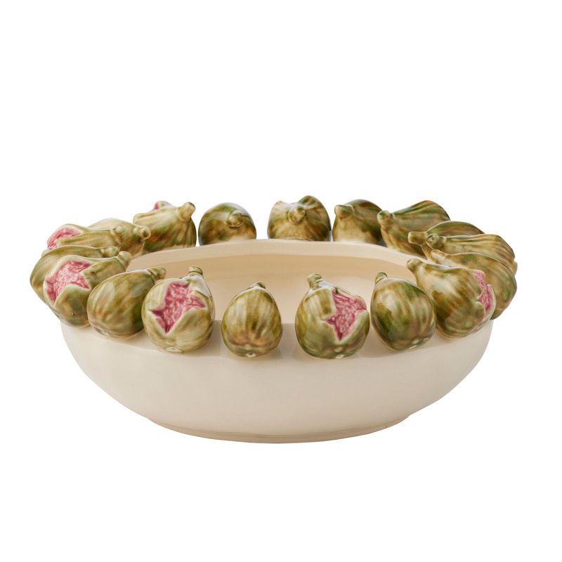 Coast To Coast Ficus Ceramic Bowl Ivory/Green