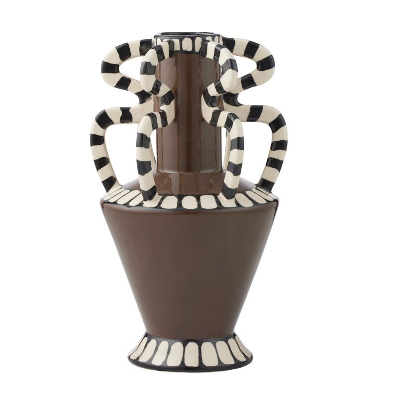 Coast To Coast Flavin Ceramic Vase Chocolate/Black/Ivory