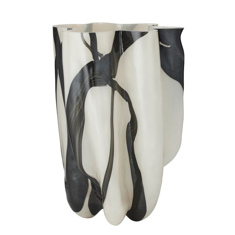 Coast To Coast Evelyn Glass Vase 25x37cm Ivory/Black