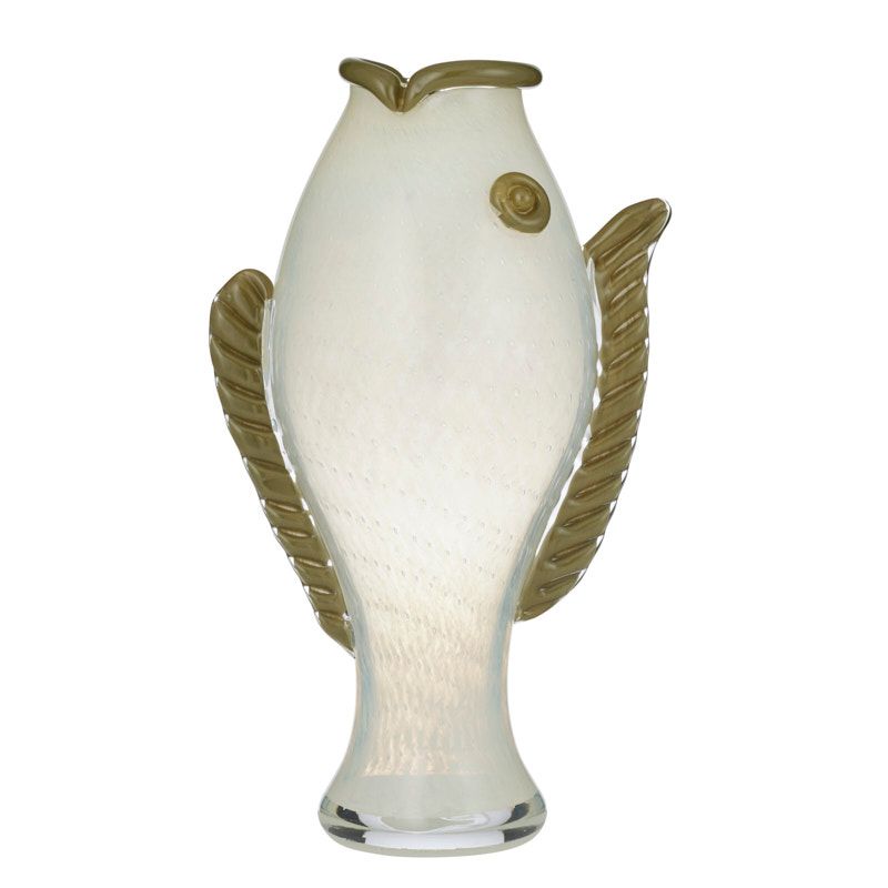 Coast To Coast Fiorella Glass Vase Ivory/Olive