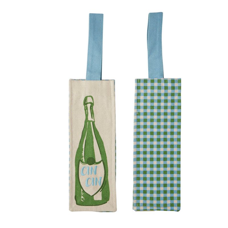 Assemble Cin Cin Cotton Bottle Bag Blue/Green