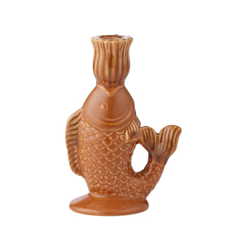 Coast To Coast Ittici Ceramic Candleholder Tan