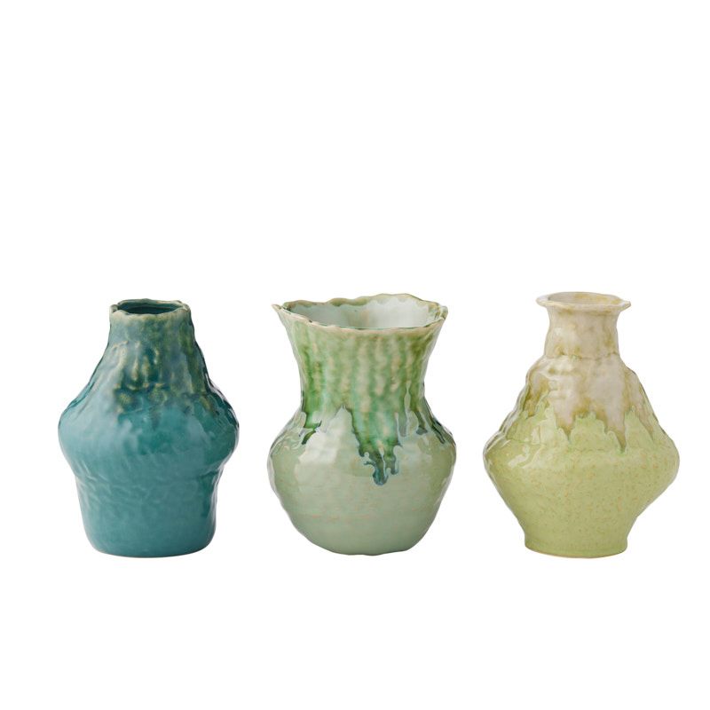 Coast To Coast Sabi Ceramic Vase Green 3 Assorted