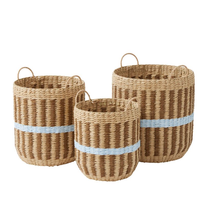Coast To Coast May Set of 3 Paper Basket Brown/Sky
