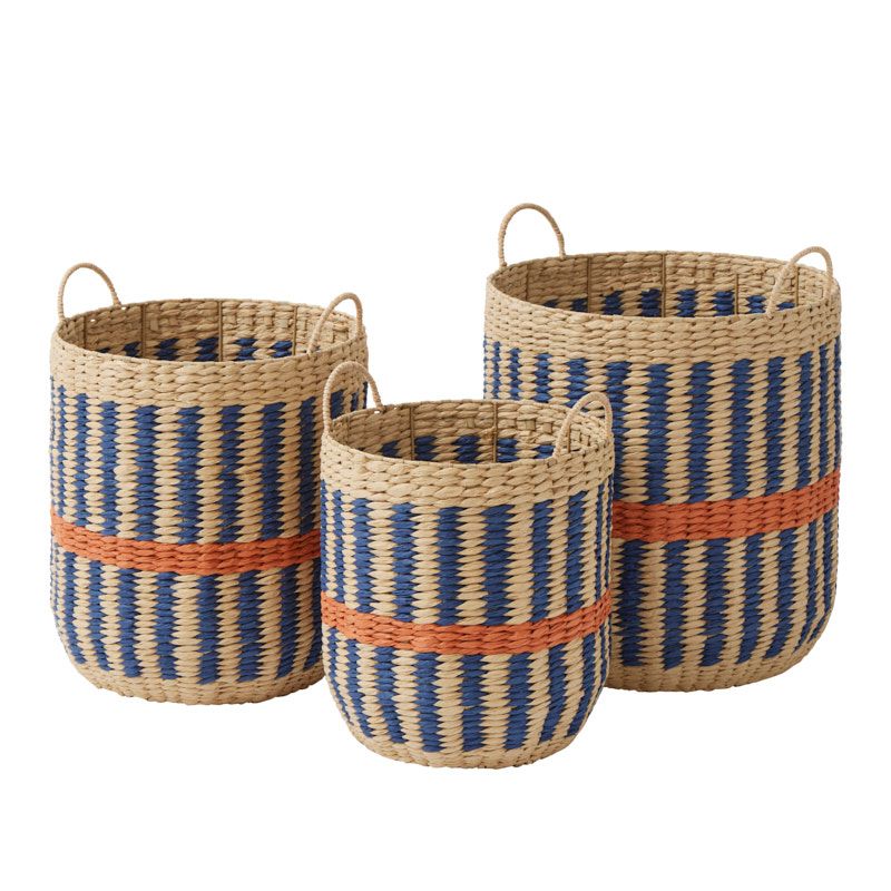 Coast To Coast May Set of 3 Paper Basket Blue/Rust