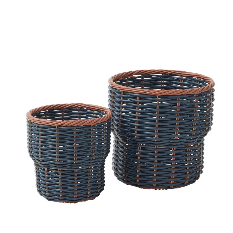 Coast To Coast Nixon Set of 2 PE Rattan Basket Blue