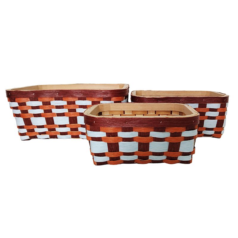 Assemble Diego Set of 3 Wooden Basket Multi