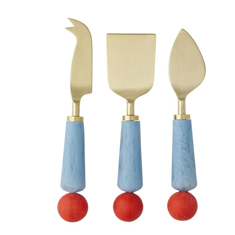 Assemble Alonso Set of 3 Resin Cheese Knives Red