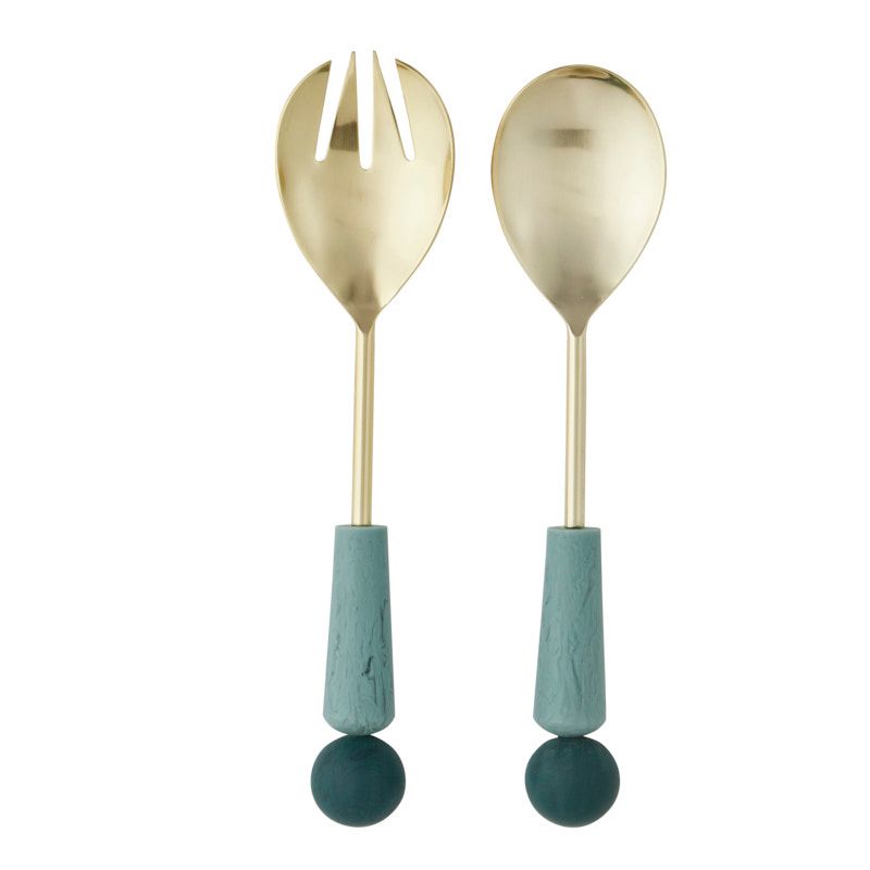 Assemble Alonso Set of 2 Resin Salad Servers Teal