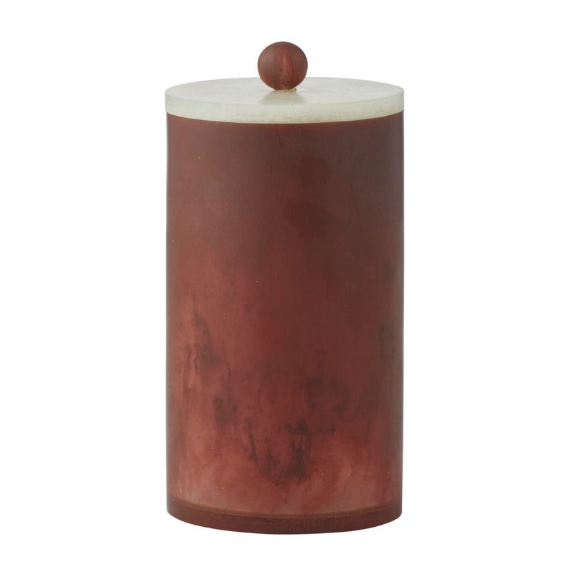 Assemble Bedi Resin Canister 17.5x10cm Cocoa