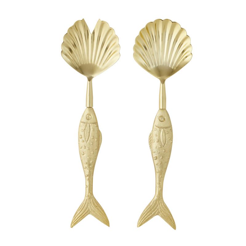 Assemble Aurora Set of 2 Stainless Steel Salad Servers Go