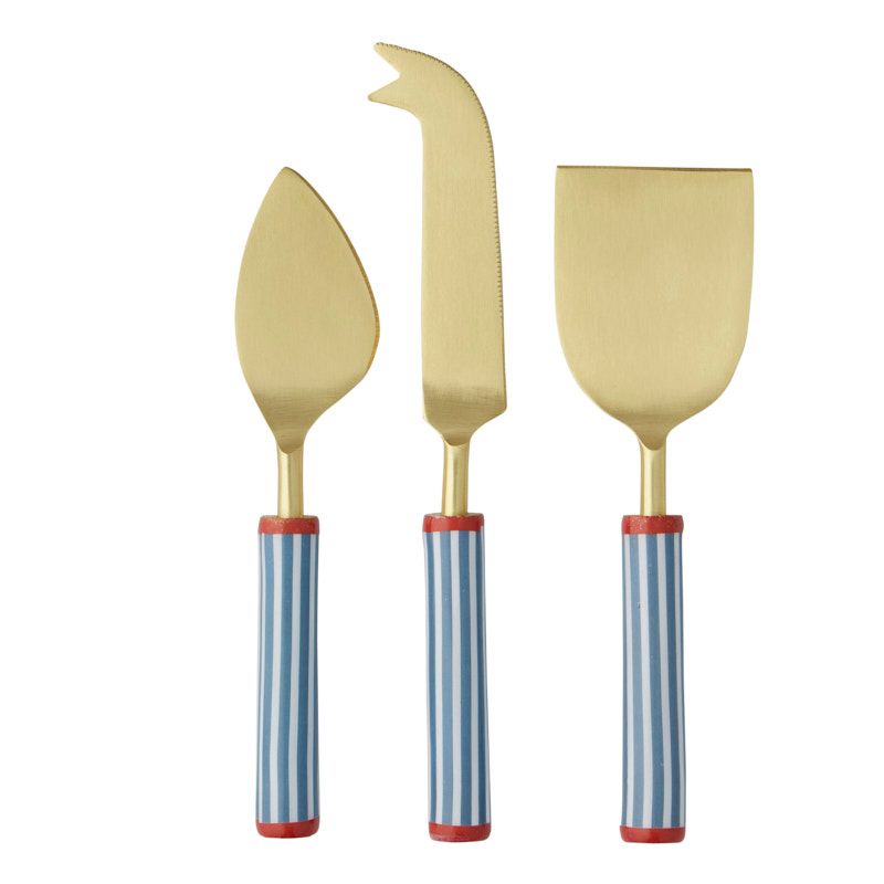 Assemble Conti Set of 3 Stainless Steel Cheese Knives Blue/Iv